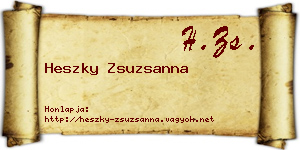 Heszky Zsuzsanna névjegykártya